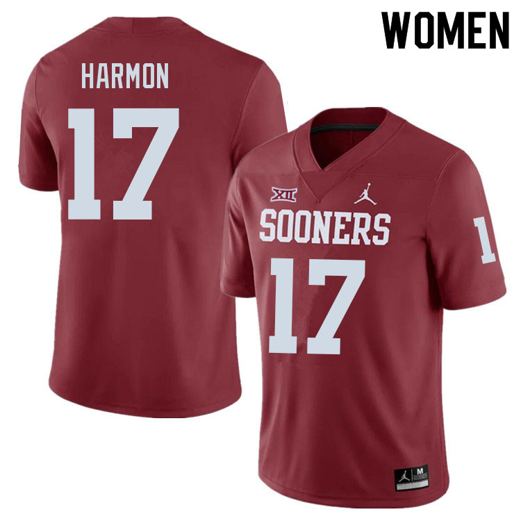 Women #17 Damond Harmon Oklahoma Sooners College Football Jerseys Sale-Crimson - Click Image to Close